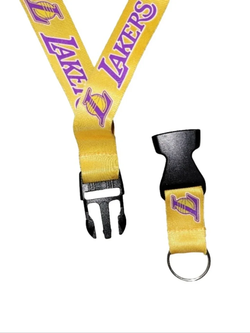 Lakers Official NBA Lanyards Gold & Purple With Detachable Key Holder Set Of 2